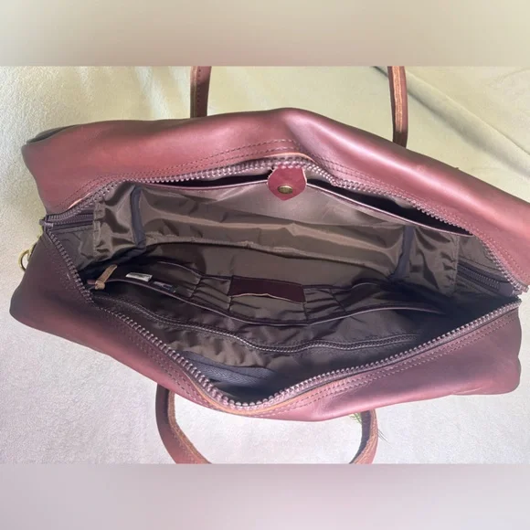 Duluth Pack Freelance Briefcase Black Leather Bag Business Everyday Travel - Picture 4 of 12